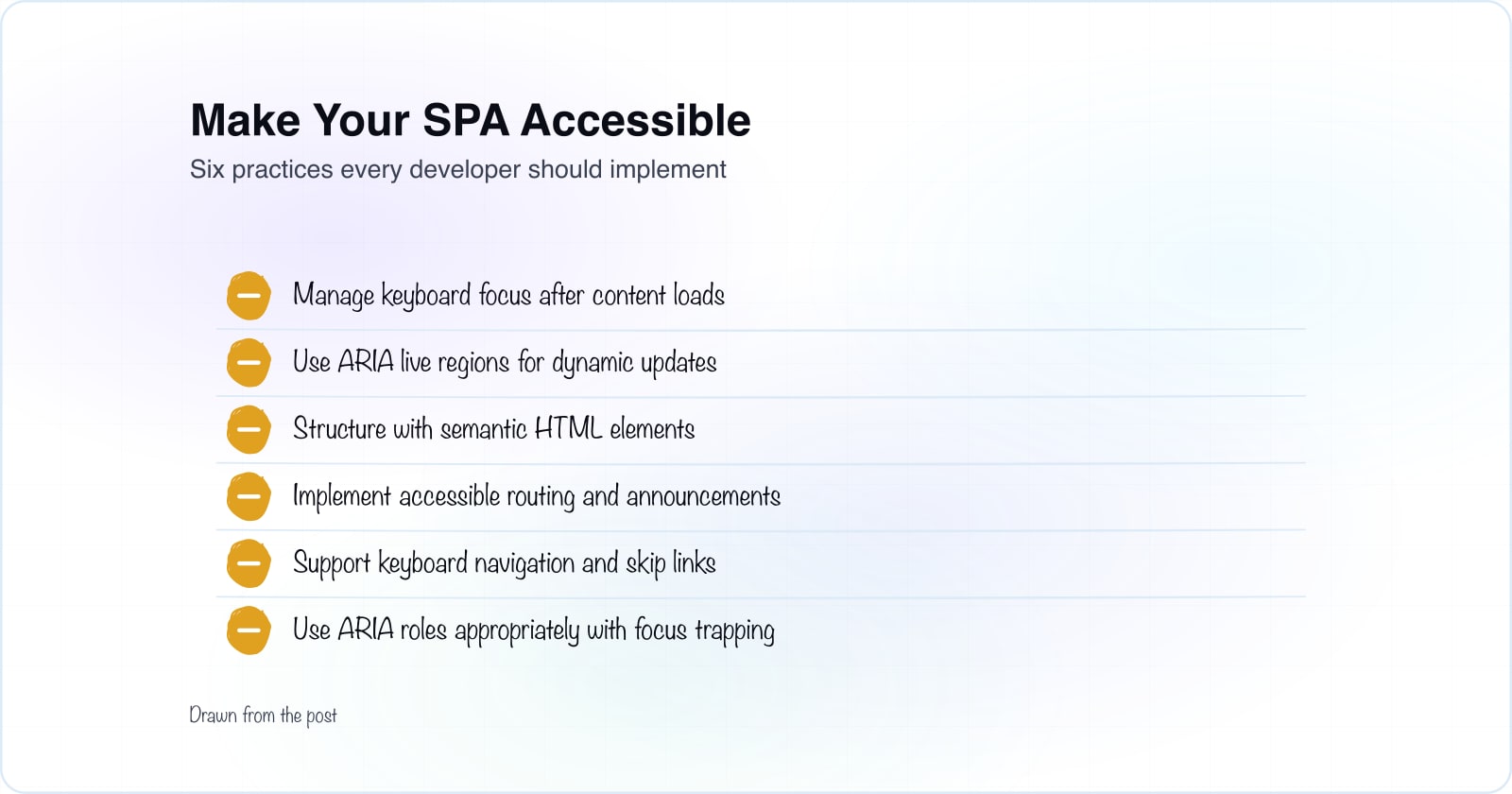 Building Accessible Single Page Applications (SPAs)